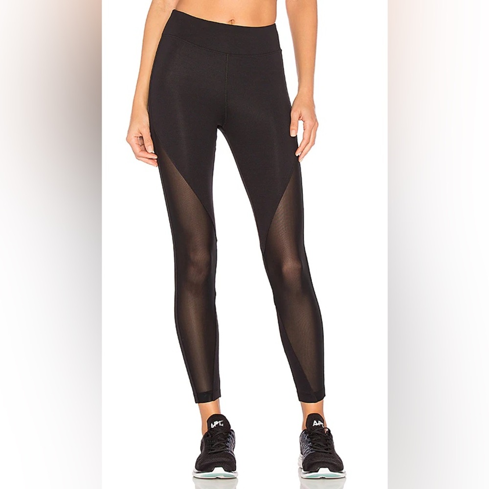 KORAL Black High-Rise Mesh Panel Leggings – Size Small